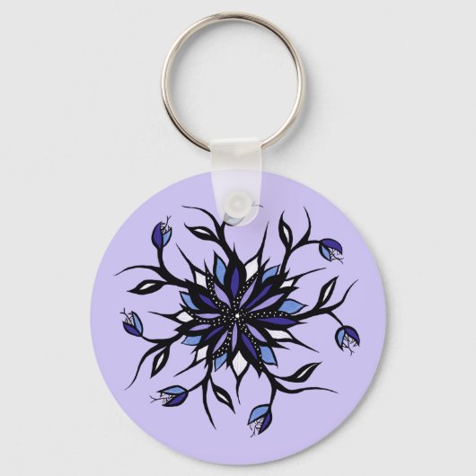 Gothic Floral Mandala Monsters en Teeth Sleutelhanger (Voorkant)