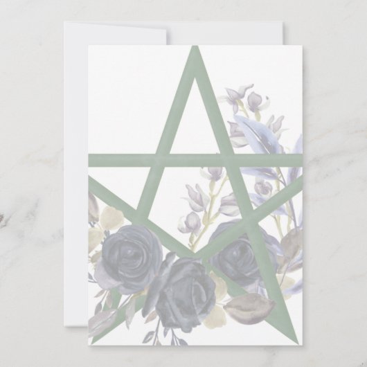 Gothic Floral Pentacle Pagan Handfasting Kaart (Achterkant)