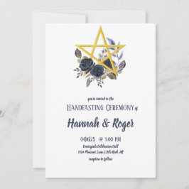 Gothic Floral Pentacle Pagan Handfasting Uitnodigi Kaart
