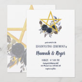 Gothic Floral Pentacle Pagan Handfasting Uitnodigi Kaart (Voorkant / Achterkant)