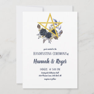 Gothic Floral Pentacle Pagan Handfasting Uitnodigi Kaart