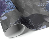 Gothic Floral Raven Halloween Pattern Cadeaupapier (Rol Hoek)