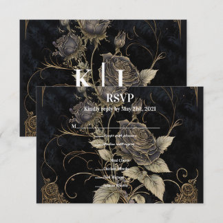 Gothic Floral RSVP Kaartje