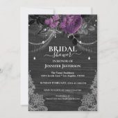 Gothic Floral Rustic Bridal Shower Kaart (Voorkant)