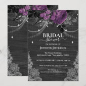 Gothic Floral Rustic Bridal Shower Kaart (Voorkant / Achterkant)