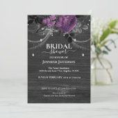 Gothic Floral Rustic Bridal Shower Kaart (Staand voorkant)