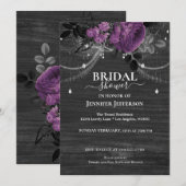 Gothic Floral Rustic Bridal Shower Kaart (Voorkant / Achterkant)
