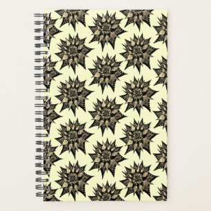 Gothic Floral Sepia Spiked Flower Pattern Planner