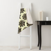 Gothic Floral Sepia Spiked Flower Pattern Sherpa Deken (In situ)