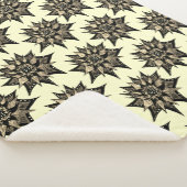 Gothic Floral Sepia Spiked Flower Pattern Sherpa Deken (3/4)
