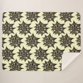 Gothic Floral Sepia Spiked Flower Pattern Sherpa Deken (Voorkant (horizontaal))