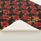 Gothic Floral Sherpa Blanket Deken (3/4)