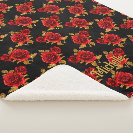 Gothic Floral Sherpa Blanket Deken (3/4)