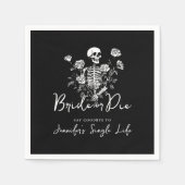 Gothic Floral Skeleton Bachelorette Party Servet (Voorkant)