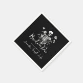Gothic Floral Skeleton Bachelorette Party Servet (Hoek)