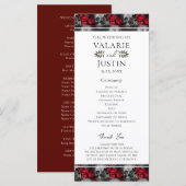 Gothic Floral Skeleton Wedding Programme Programmakaart (Voorkant / Achterkant)