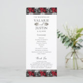 Gothic Floral Skeleton Wedding Programme Programmakaart (Staand voorkant)