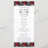 Gothic Floral Skeleton Wedding Programme Programmakaart (Voorkant)