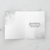 Gothic Floral Skull and Rozen Birthday Kaart (Binnen)