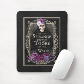 Gothic Floral Skull Bats Funny Quote Black Paars Muismat (Met muis)