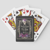 Gothic Floral Skull Bats Funny Quote Black Paars Pokerkaarten (Achterkant)