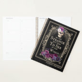 Gothic Floral Skull  Black Persoonlijke naam Planner (Display)