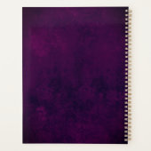 Gothic Floral Skull Custom Monogram & Name Paars Planner (Achterkant)