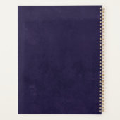 Gothic Floral Skull Dark Blue Custom Monogram Name Planner (Achterkant)