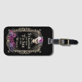 Gothic Floral Skull Funny Quote Black Bagagelabel (Voorkant (horizontaal))