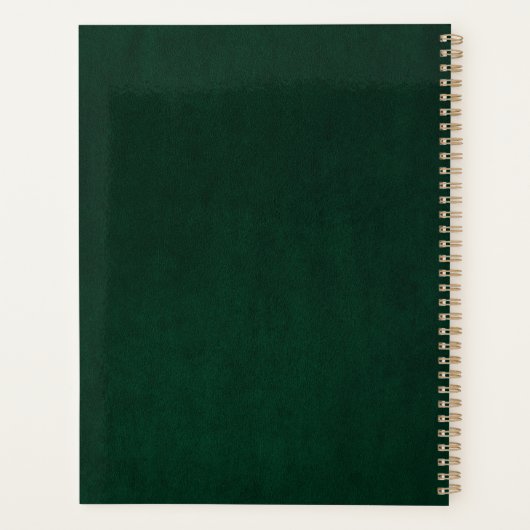 Gothic Floral Skull  Green Personalize Name Planner (Achterkant)