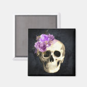 Gothic Floral Skull Halloween Magnet (Voorkant / Achterkant)
