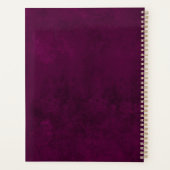 Gothic Floral Skull Magenta Custom Monogram Name Planner (Achterkant)