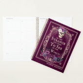 Gothic Floral Skull  Magenta Personalized Planner (Display)