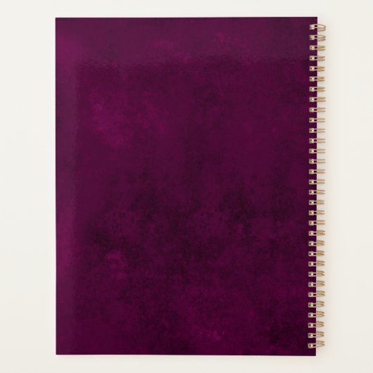 Gothic Floral Skull  Magenta Personalized Planner (Achterkant)