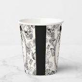 Gothic Floral Skull RIP Twenties 30th Birthday Papieren Bekers (Links)