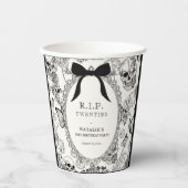 Gothic Floral Skull RIP Twenties 30th Birthday Papieren Bekers (Voorkant)
