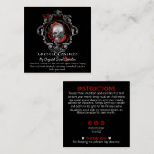 Gothic Floral Skull Spell Instruction Square Busin Vierkante Visitekaartje (Voorkant / Achterkant)