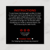 Gothic Floral Skull Spell Instruction Square Busin Vierkante Visitekaartje (Achterkant)