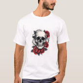 Gothic Floral Skull T-shirt (Voorkant)