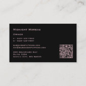 Gothic Floral Skull Tattoo Artiest QR Code Visitekaartje (Achterkant)