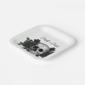 Gothic Floral Skull Trick Or Treat Halloween Papieren Bordje (Gebogen)