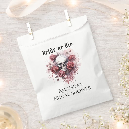 Gothic Floral Skull Vrijgezellenfeest Favor Bag Bedankzakje (Geknipt)