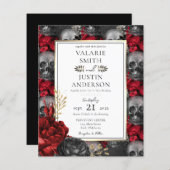 Gothic Floral Skulls Weddenschap in één vlucht (Voorkant / Achterkant)