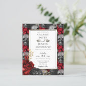 Gothic Floral Skulls Weddenschap in één vlucht (Staand voorkant)