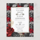 Gothic Floral Skulls Weddenschap in één vlucht (Voorkant)