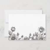 Gothic Floral Skulls Wedding RSVP Kaartje (Achterkant)