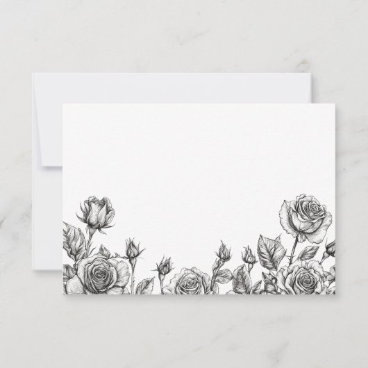 Gothic Floral Skulls Wedding RSVP Kaartje (Achterkant)