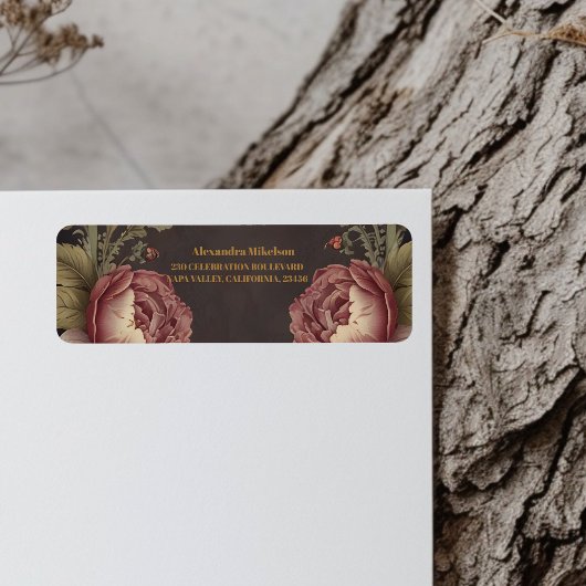 Gothic Floral Victoriaans Vrijgezellenfeest Etiket