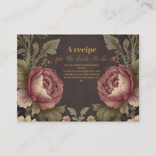 Gothic Floral Victoriaans Vrijgezellenfeest Informatiekaartje (Voorkant)