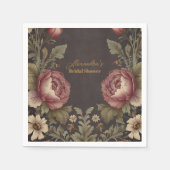 Gothic Floral Victoriaans Vrijgezellenfeest Servet (Voorkant)